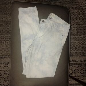 Mango Casual Cloud Tye Dye Denim-Style Cotton Pants Sz 12